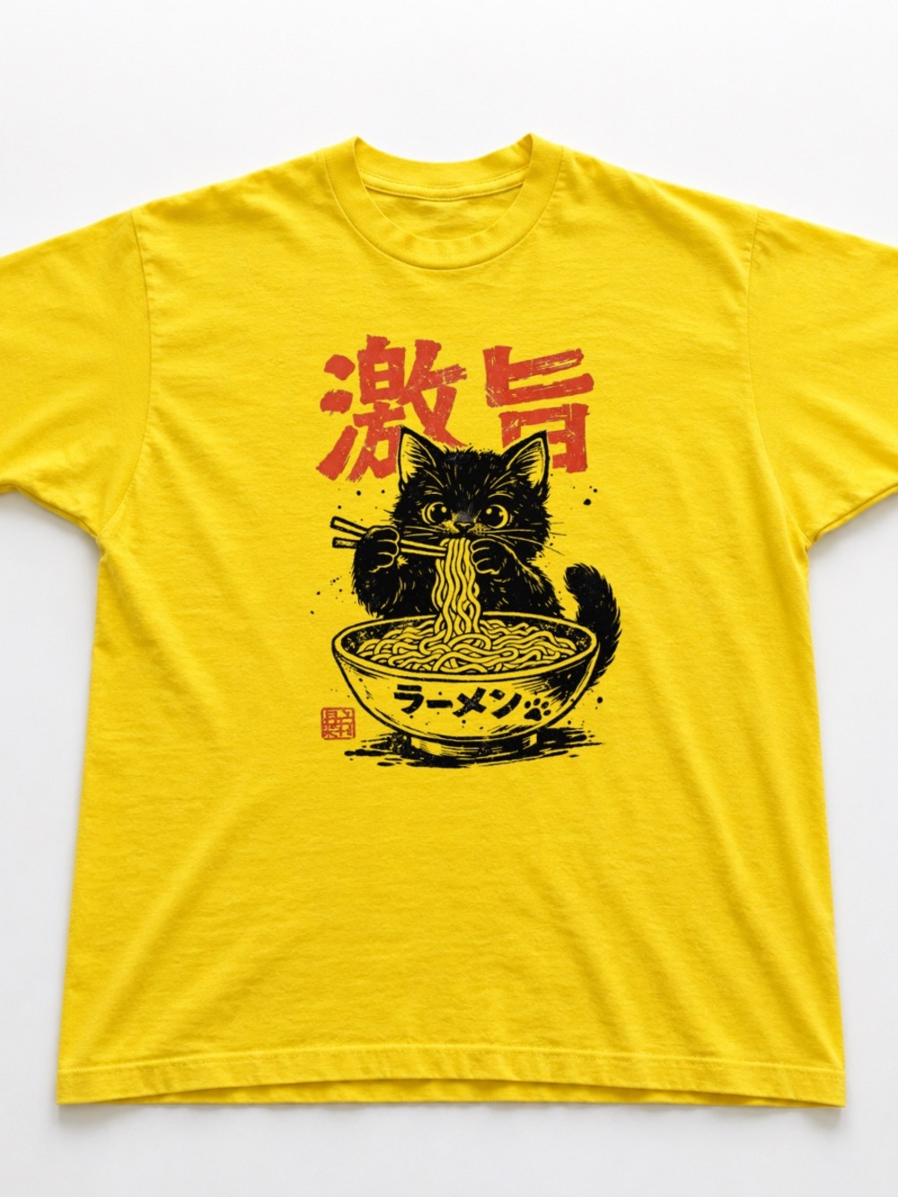Daisy Tee with Black Cat Ramen Graphic
